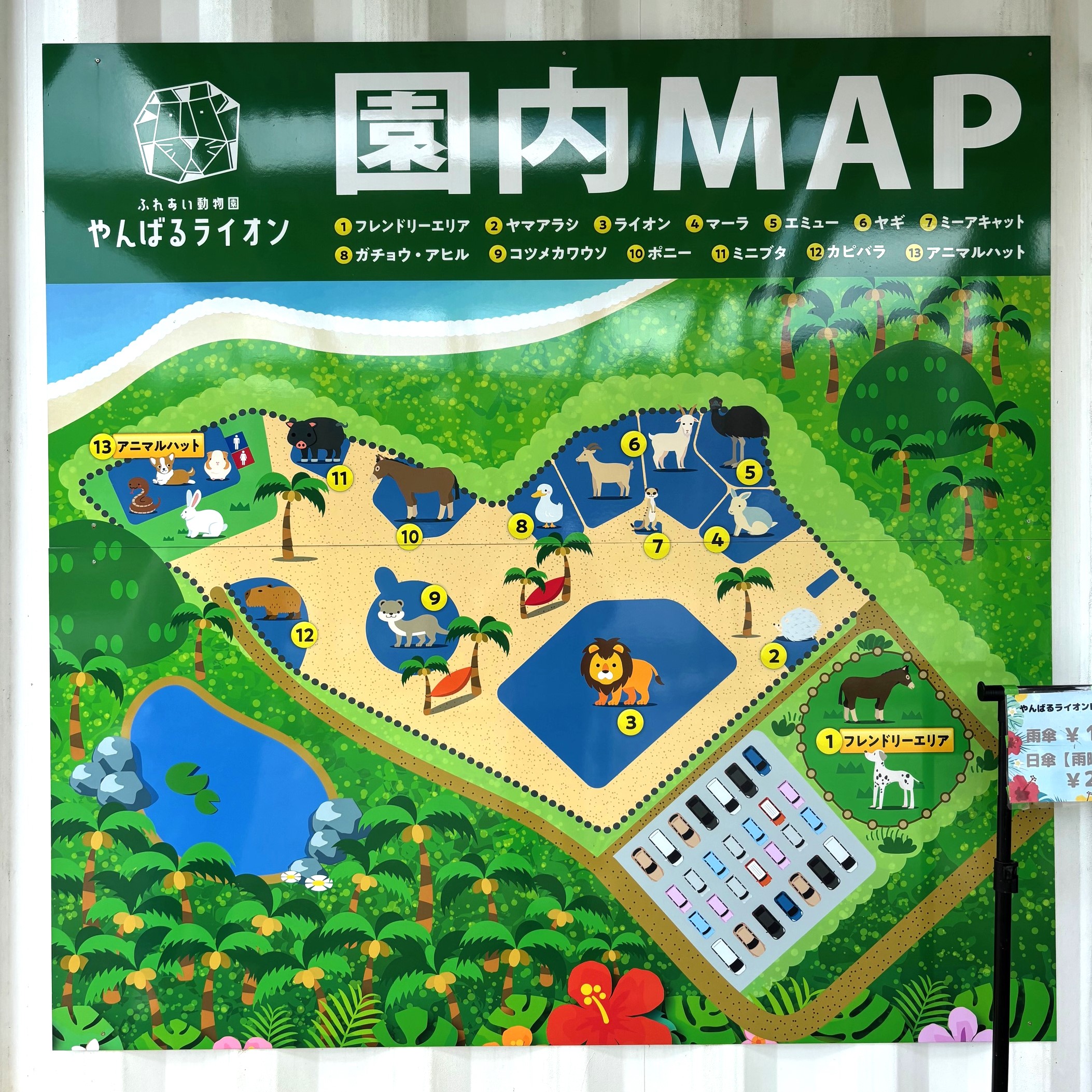 やんばるライオン園内マップ